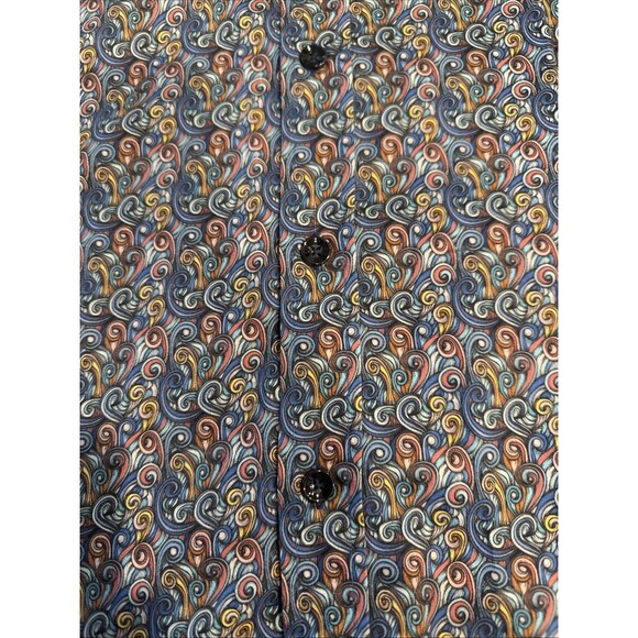 Robert Graham Mens Tailored Paisley SZ Large Long Sleeve Button Up Flip Cuff - Picture 6 of 15